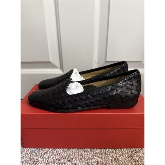 ROBERT ZUR Gioia Loafter Black Shoes Women's Woven Leather Size 7 AA NEW - Picture 3 of 8